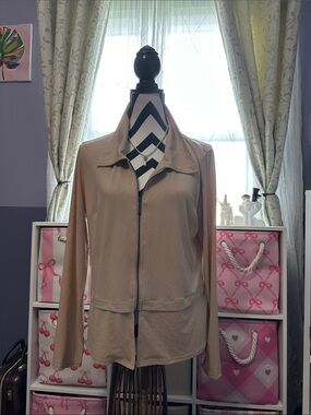 Truth & style tan Zip-Front Lightweight Jacket S